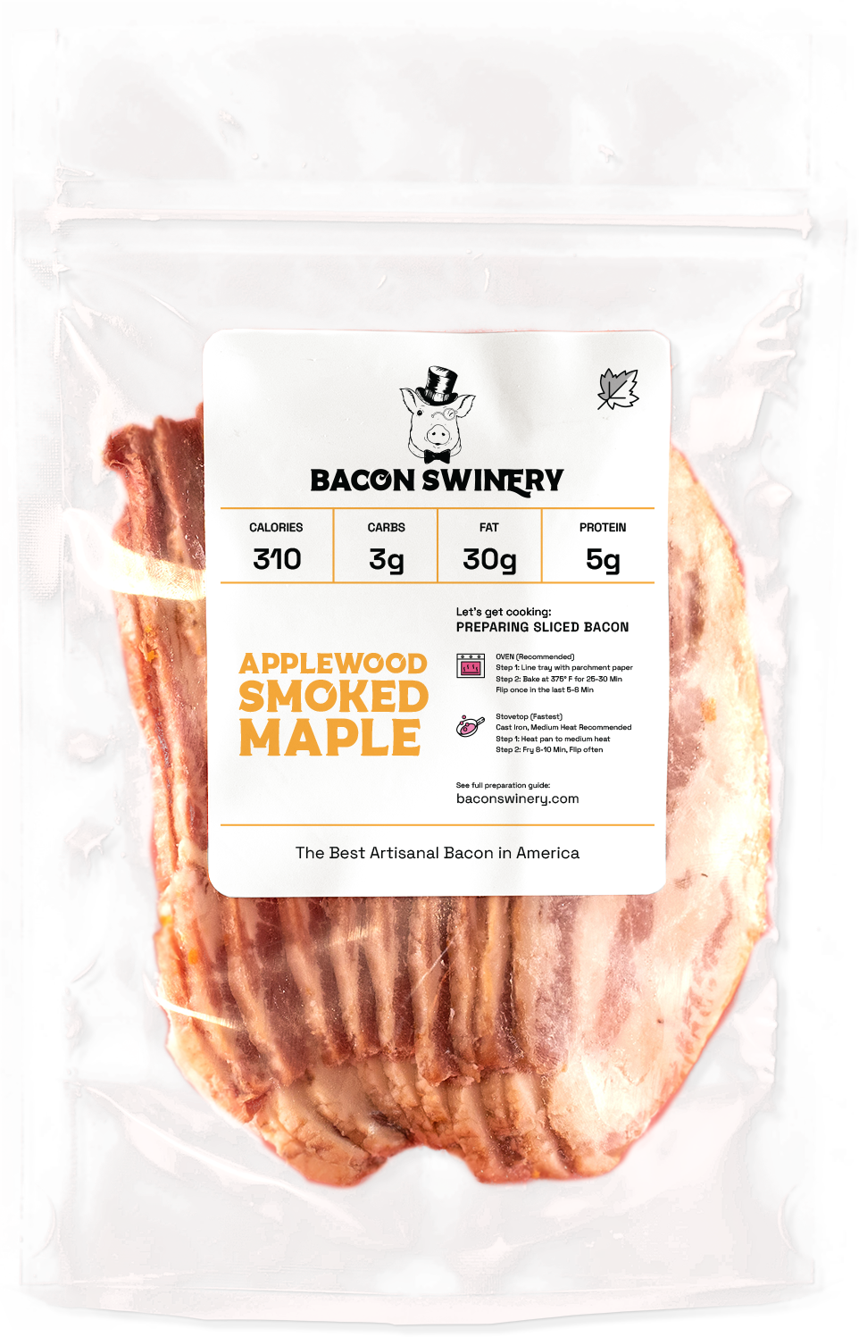 A Whole Bunch of Applewood Smoked Maple Bacon
